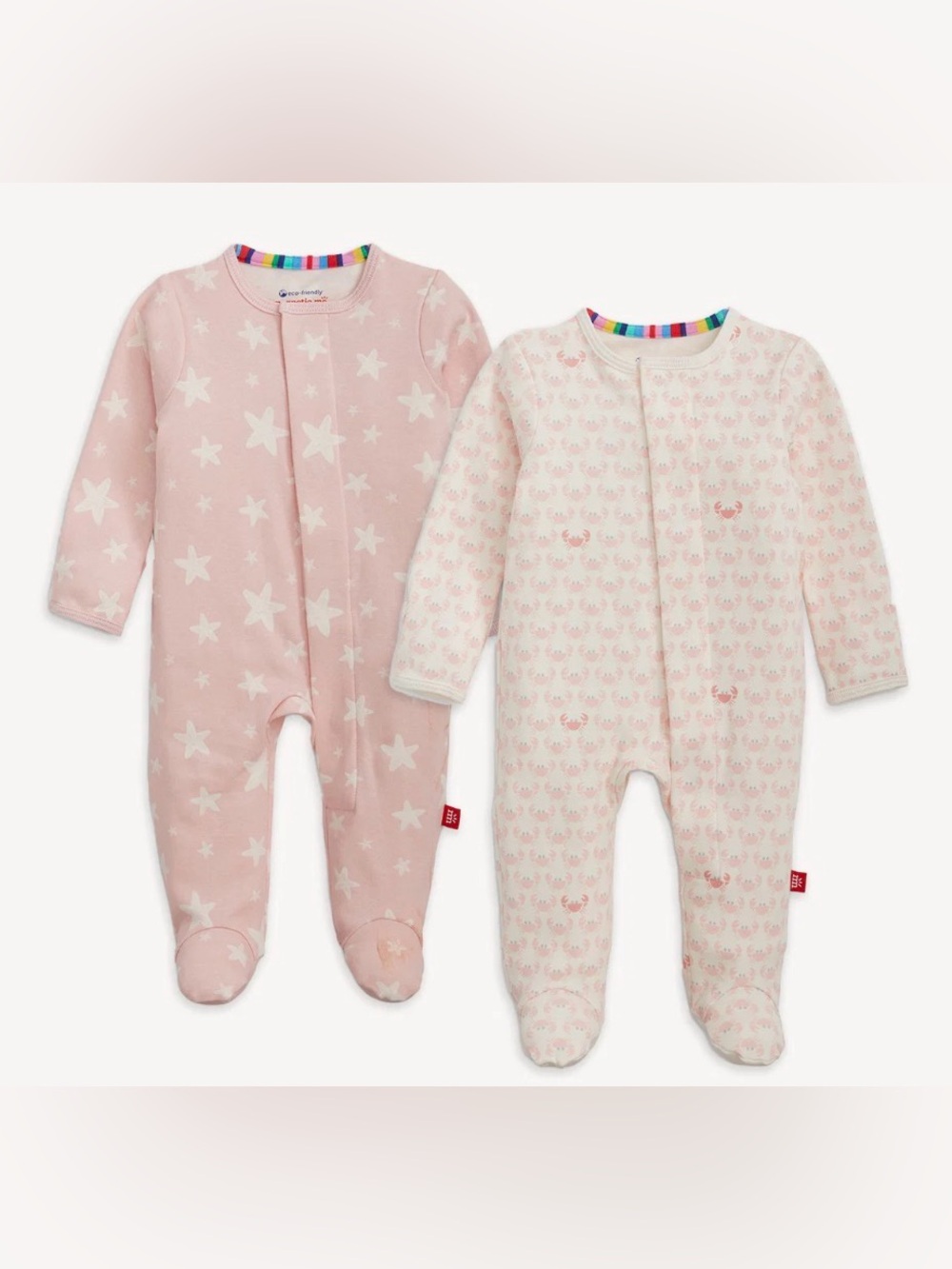 MAGNETIC ME 2-Pack Pink Footies 0-3 Months